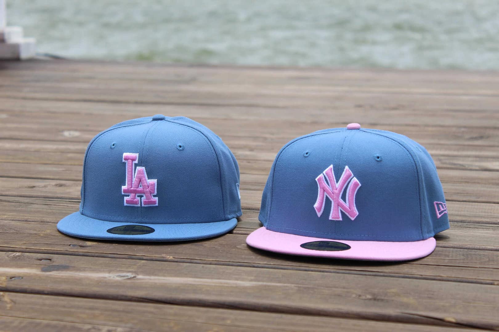 gorras new era azul rosa
