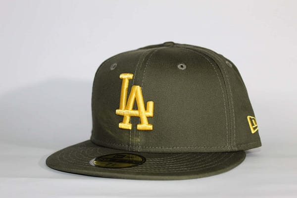 Gorra plana verde snapback con logo amarillo 9FIFTY Side Patch de Los Angeles Dodgers MLB de New Era